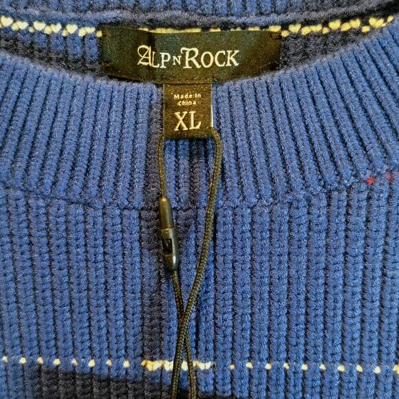 Alp N Rock Margot Sweater Pullover Womens XL Blue Side Stripe Retro Ski $350 NEW - Picture 7 of 16